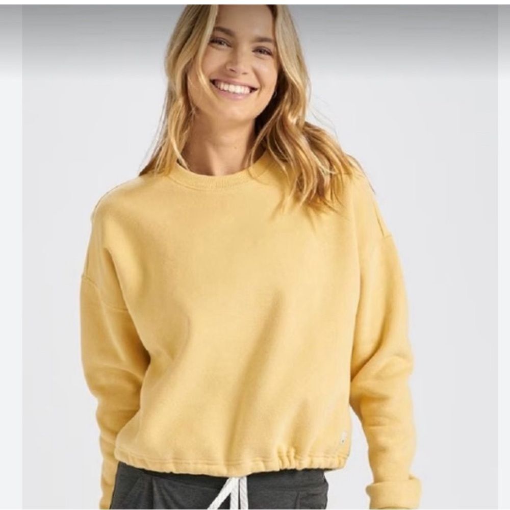 Vuori Restore Crewneck Sweatshirt Sz Large‎ in Yellow Golden